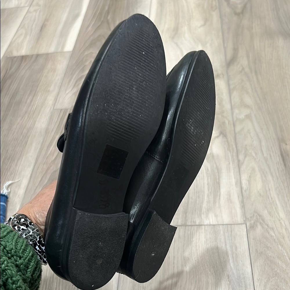Urban Outfitters Black Loafers with Silver Buckle - Picture 5 of 6